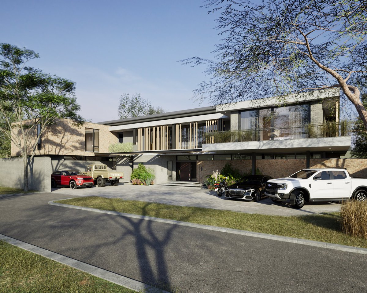 Harare | Zimbabwe. 

1/2. We designed this residential concept to fully cater for everyday living. Solid, restrained edges address the neighbours and public realm, while more transparent regions selectively frame the gardens and expansive savanna sky.