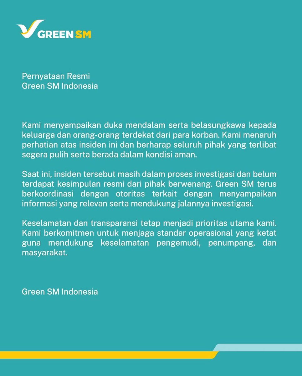 merapi_uncover's tweet image. Pernyataan resmi kedua dari perusahan taxi terkait tabrakan KA ARGO ANGGREK  vs KRL di bekasi

#Jogja #Yogyakarta #Merapiuncover #Merapinews