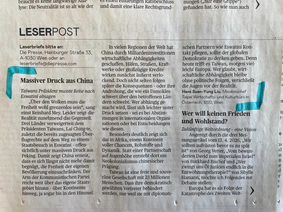 Taiwan in Österreich 駐奧地利代表處 tweet media