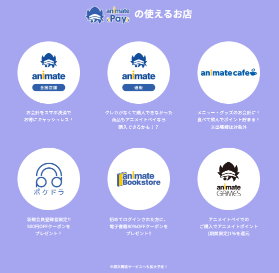 animatepay's tweet photo. /／
Q. #アニメイトペイ ってどこで使えるの？🤔
\＼

A.アニメイト店舗だけでなく
通販・カフェ・WEBサービスでも使える✨

💳 店頭チャージ＆利用でポイント最大7%還元
🛍️ 貯まったポイントでおトクにグッズ購入💖

詳細は下記リンクからチェック
https://t.co/FFX0DDxLOL https://t.co/US6OEyJDoH