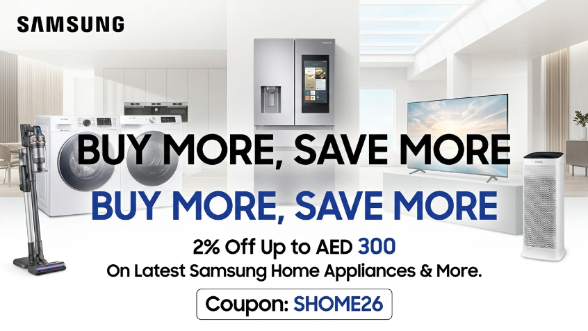 CouponSavingsAE's tweet image. 2% Off Up to AED 300 On Latest Samsung Home Appliances &amp;amp; More at Samsung

Coupon Code: SHOME26

Get more #coupons from: couponsavings.ae/coupons/samsung

#couponcode #promocode #Samsung #appliances #electronics