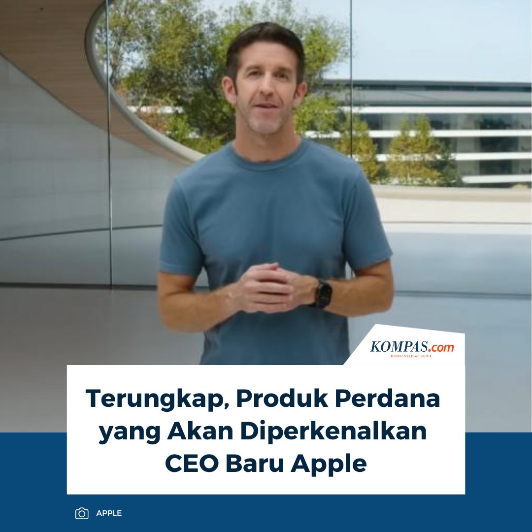 kompascom's tweet image. Baca di sini: tekno.kompas.com/read/2026/04/2…

Apple telah mengumumkan John Ternus sebagai sosok pengganti Tim Cook yang akan efektif per September 2026 dengan bocoran produk perdananya mulai terungkap.

~AM #Apple #CEO #JohnTernus