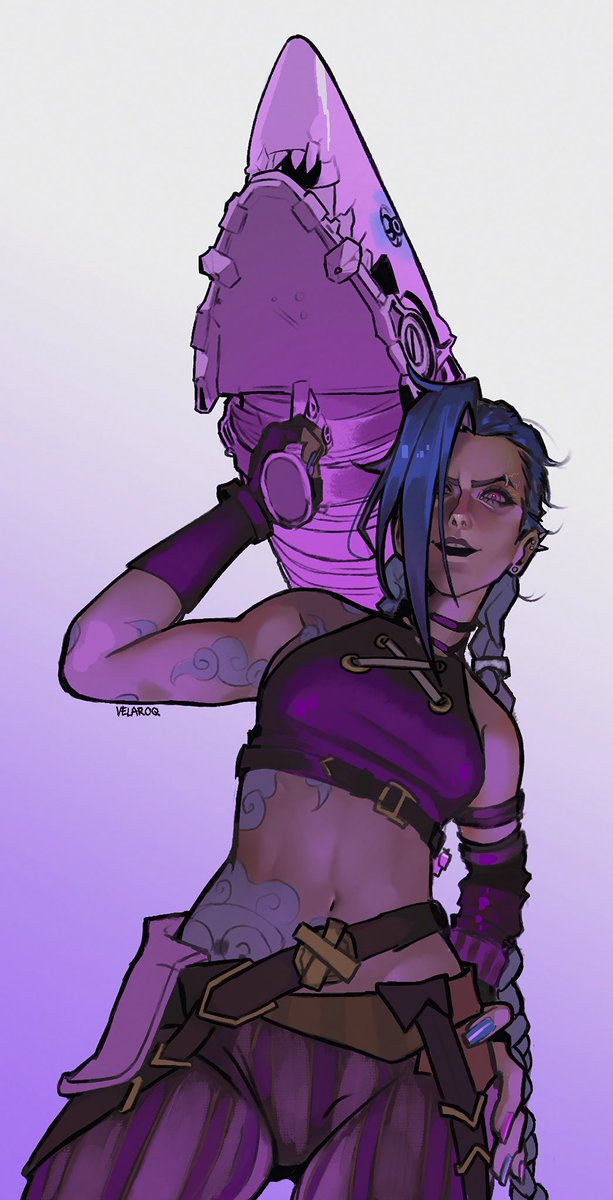 velaroq's tweet image. hit em right in the head!!! #jinx #arcane #fanart