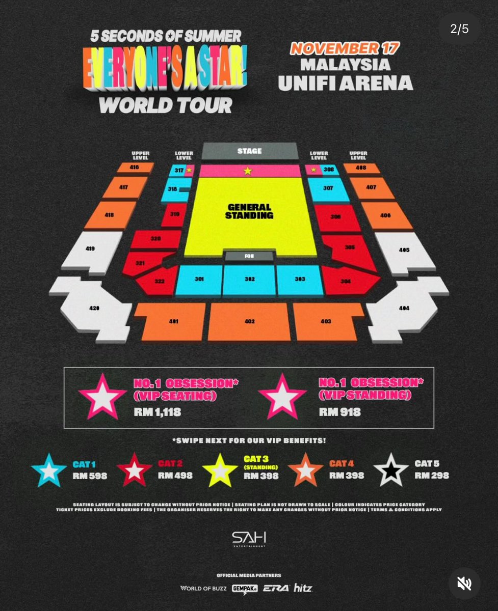 psxoxomy's tweet photo. Ticketing service slots opened!

🎫 5SOS Everyone’s A Star! World Tour
📆 17 November 2026
📌 Unifi Arena

🎟️ Artist Presale – Monday, 4 May 2026
🎟️ General Sale – Tuesday, 5 May 2026

Ping us to book your TS slot now, limited slots! ❤️

#5SOS #5SOSinKL https://t.co/gziokDjHcb
