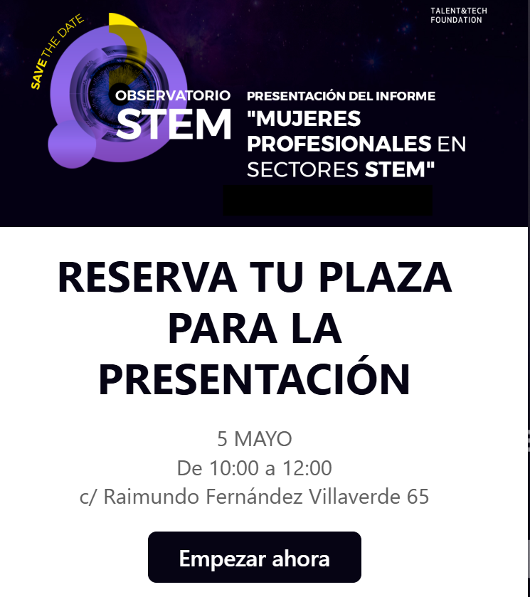sanz_ismael's tweet image. Presentamos el informe “Mujeres profesionales en sectores STEM”, una iniciativa del Observatorio STEM de Fundación ASTI con la colaboración de EY.
📅 5 de mayo | 🕙 10:00–12:00
📍 Madrid
Inscripciones abiertas 👇
#STEM #MujerSTEM #Talento 
@veronicapascboe @jsainzg