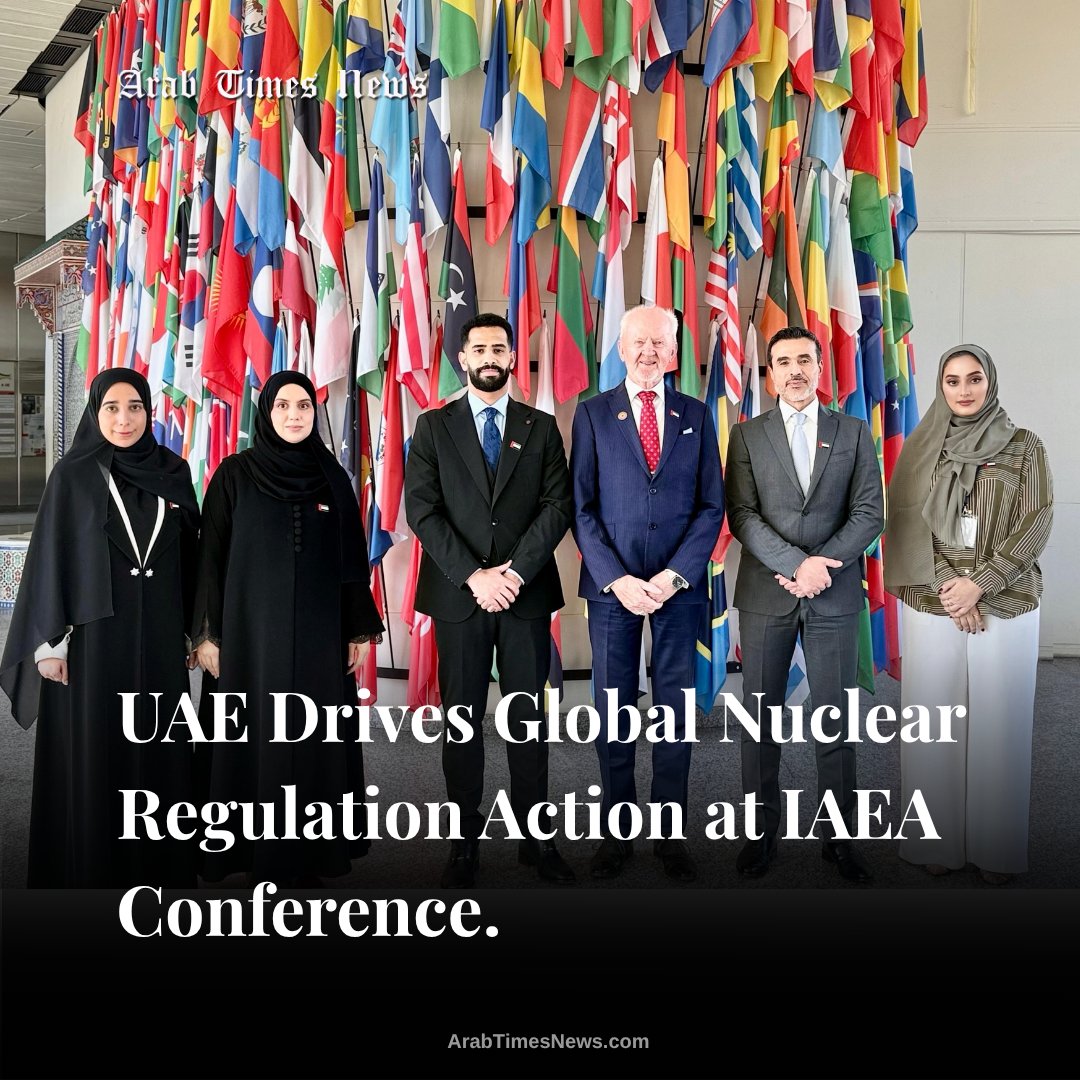 arabtimesnews's tweet image. The UAE’s Federal Authority for Nuclear Regulation highlighted its global leadership in nuclear and radiation safety at the IAEA conference in Vienna, focusing on innovation, regulatory agility and international collaboration. Photo: WAM

#UAE #NuclearSafety #IAEA #ArabTimesNews