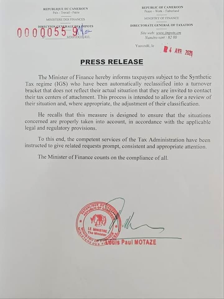 Ministère des Finances du Cameroun (MINFI) tweet media