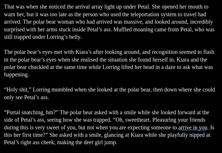 ScrepterOG's tweet image. Do I even need to say I forgor?

Oooh, big gal!

And she knows what they do... Petal will have such a big belly once this woman goes in~

furaffinity.net/view/64475902/

#vore #nsfw #story #unbirth #oralvore #analvore #furry #fetish