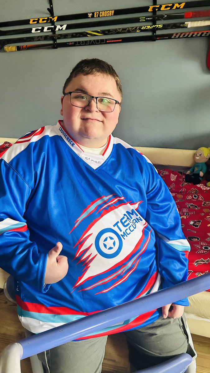 team_mcclean's tweet photo. As today is National Superhero day we can’t think of a better day to celebrate all that is Ethan.

Having Duchenne is tough enough but also autism, ADHD, epilepsy and sleep apnea thrown in is a challenge, but a challenge this superhero rises to each and every day and never once complains. He’s lost all mobility in his legs and most now in his arms. His heart has stopped and we got him back, we know all too well one day soon we won’t be so lucky.

Some people don’t believe in heroes, but they have yet to meet Ethan.

He has one wish at the minute and that is to see as many people as possible in his jersey in time for his 18th birthday in September. We’re trying hard to make this a reality !!

https://t.co/NXvoQrtiWz

#superhero #duchennewarrior