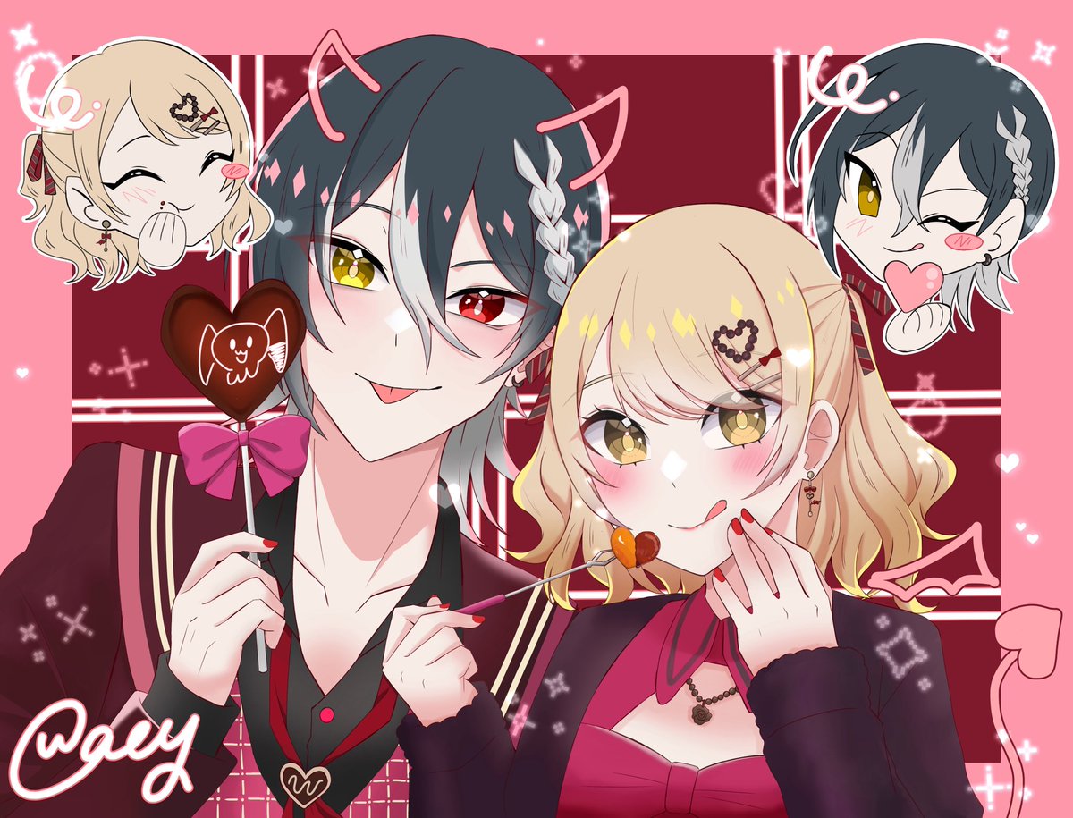 wawaicy's tweet photo. 💿Valentine Devils🐹

I drew Kohane with my OC Shiki back in February for Valentine’s day, but I am so late on posting here https://t.co/Pbacas1nO1