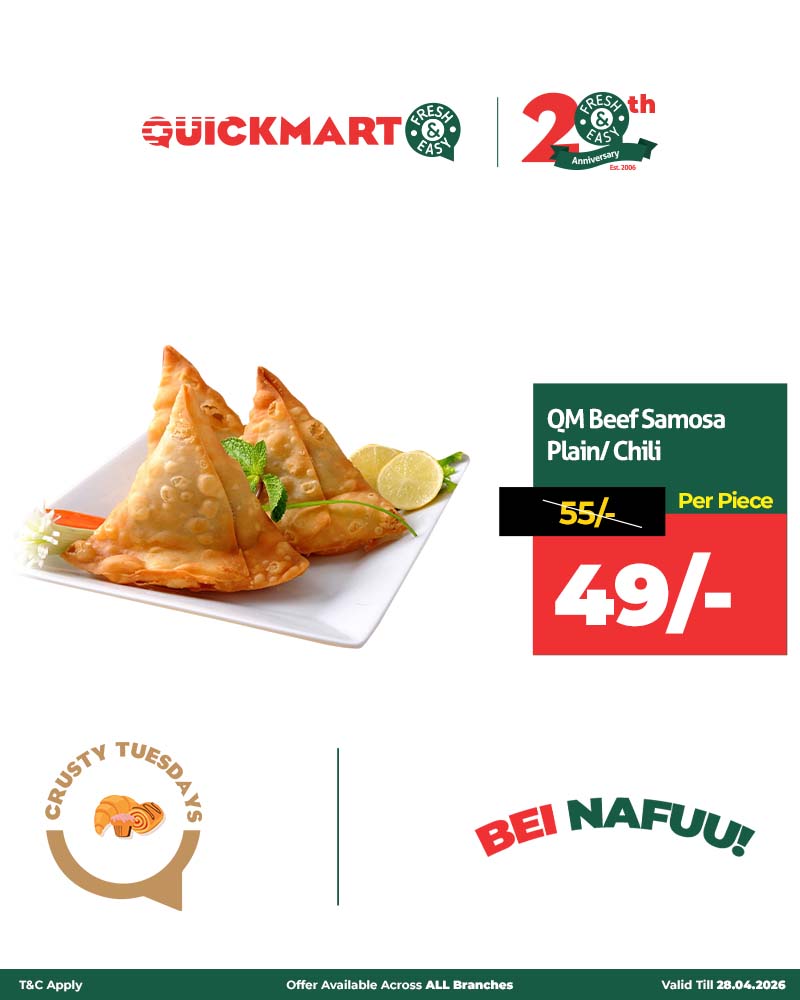 QuickmartKenya's tweet image. Warm flavors, cooler prices—your Crusty Tuesday treat awaits.

*Valid ONLY TODAY!

Shop online from our website quickmart.co.ke

Download the app qrfy.com/1bdkIHDde-

#CrustyTuesday
#20YearsTogether
#BeiNafuu
#FreshAndEasy