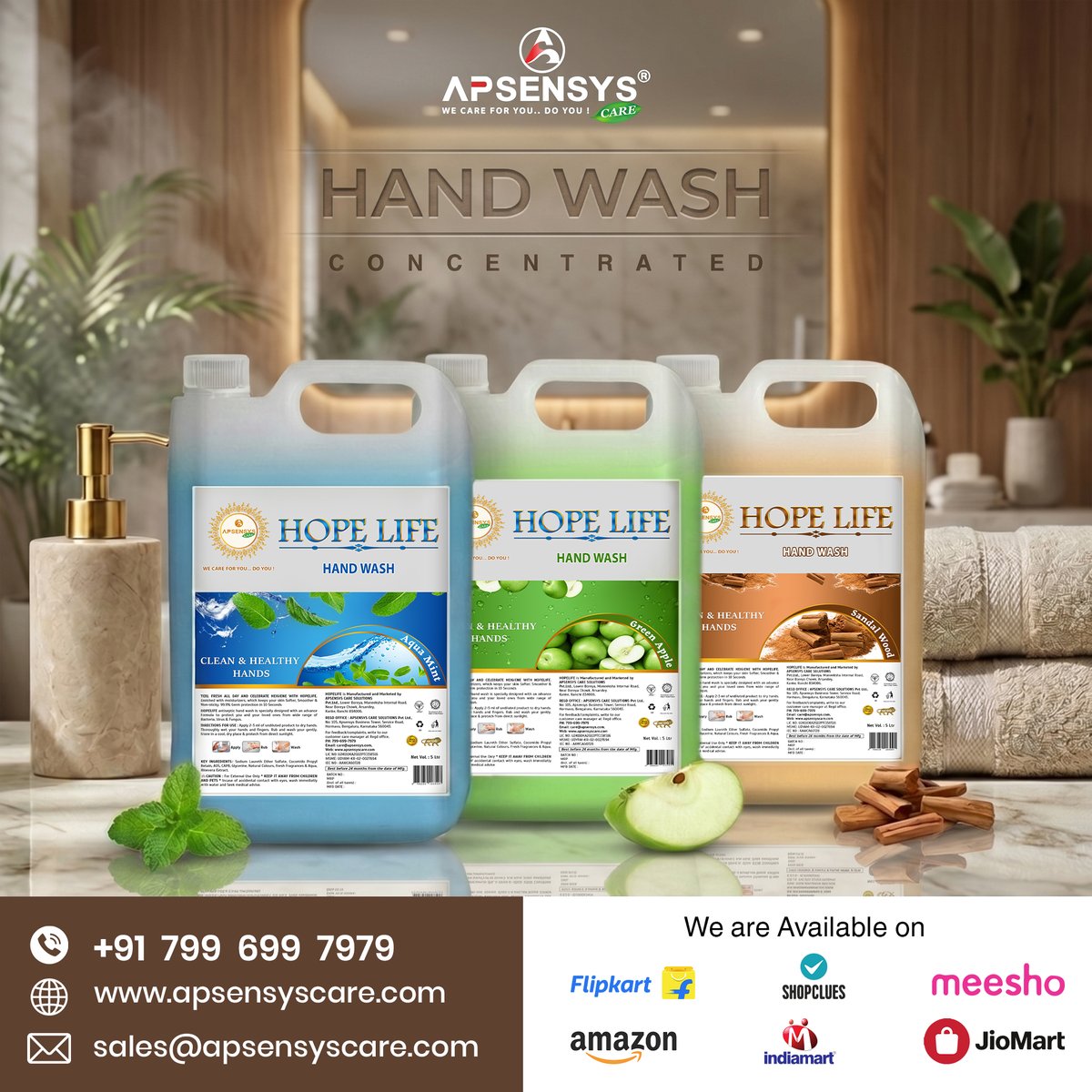 ApsensysCare's tweet image. HOPELIFE HAND WASH

Our hand wash gives you natural freshness, gentle care, and herbal protection in every single wash.

Reach out to us:
+91-799-699-7979
sales@apsensyscare.com
website: apsensyscare.com

#handwash #NaturalCare #EcoClean #apsensyscare