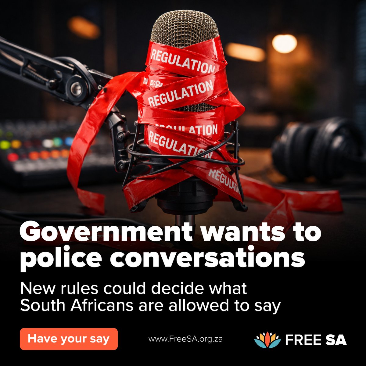 🎙️ Government wants to control podcasts.

Licences. Content policing. State oversight of your voice. That is what is being proposed.

This is how censorship starts, not with bans, but with regulation.

Podcasting has given ordinary South Africans a platform without gatekeepers.
