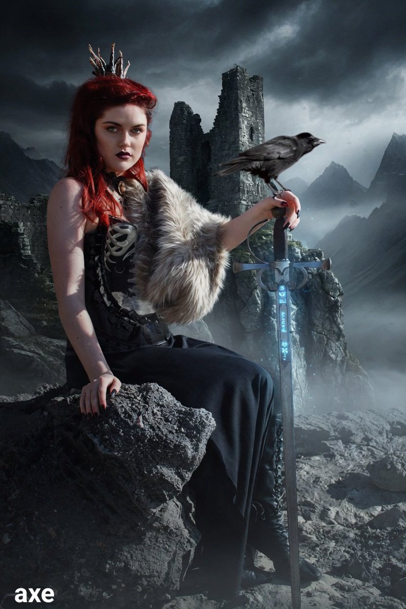 axefairy23's tweet image. When your friend is obsessed with old lore ....we did a photoshoot for her birthday  based on the Morrigan ...( background changed ...I was never happy with the stones) #photo #lore #Ireland