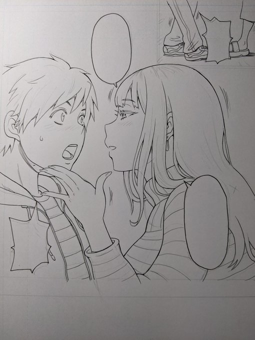 ようやくペン入れ作業開始。 今回は完成したネームを担当編集さんにダメ出しやアドバイスをもらいかなり描き直したので時間がかかってしまった…けど色々勉強になったしいつもより新鮮な気持ちで作業出来そう。 