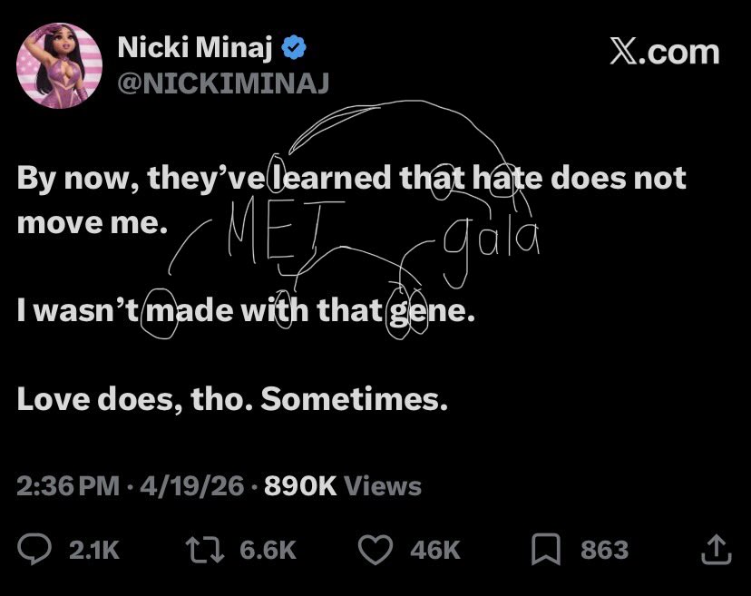 NICKI MINAJ MET GALA 2026 CONFIRMED!