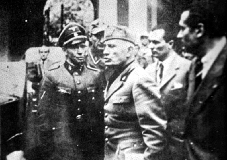 USAS_WW1's tweet image. #OTD #TacoTuesday #Nazi #Fascism: April 28, 1945. Right wing Fascist Italian dictator Benito Mussolini and his mistress executed by Lake Como and later hung upside down at a Milan gas station. April 30: his Nazi fascist disciple Adolf Hitler joined him in death and Hell...