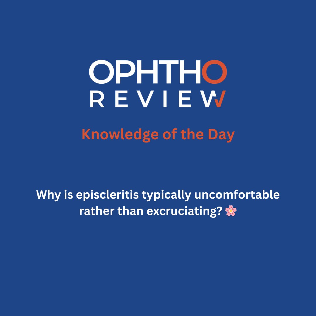 ophthoreview's tweet image. Episcleritis

#ophthoreview #ophthalmology #ophtho #ophthalmologyresidency #ophthalmologist #surgicaleducation #medicaleducation #meded #surgery #medicalstudent #medicine #medicalschool #resident #residency