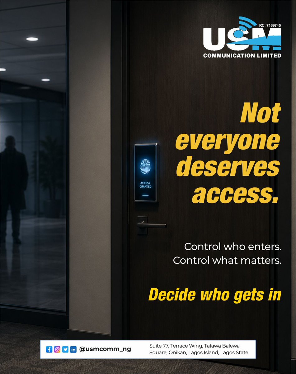 USMComm_ng's tweet photo. Security isn’t just about locks. It’s about control. Take charge of your space with smarter protection that gives you real peace of mind. https://t.co/YVE56B9qe3