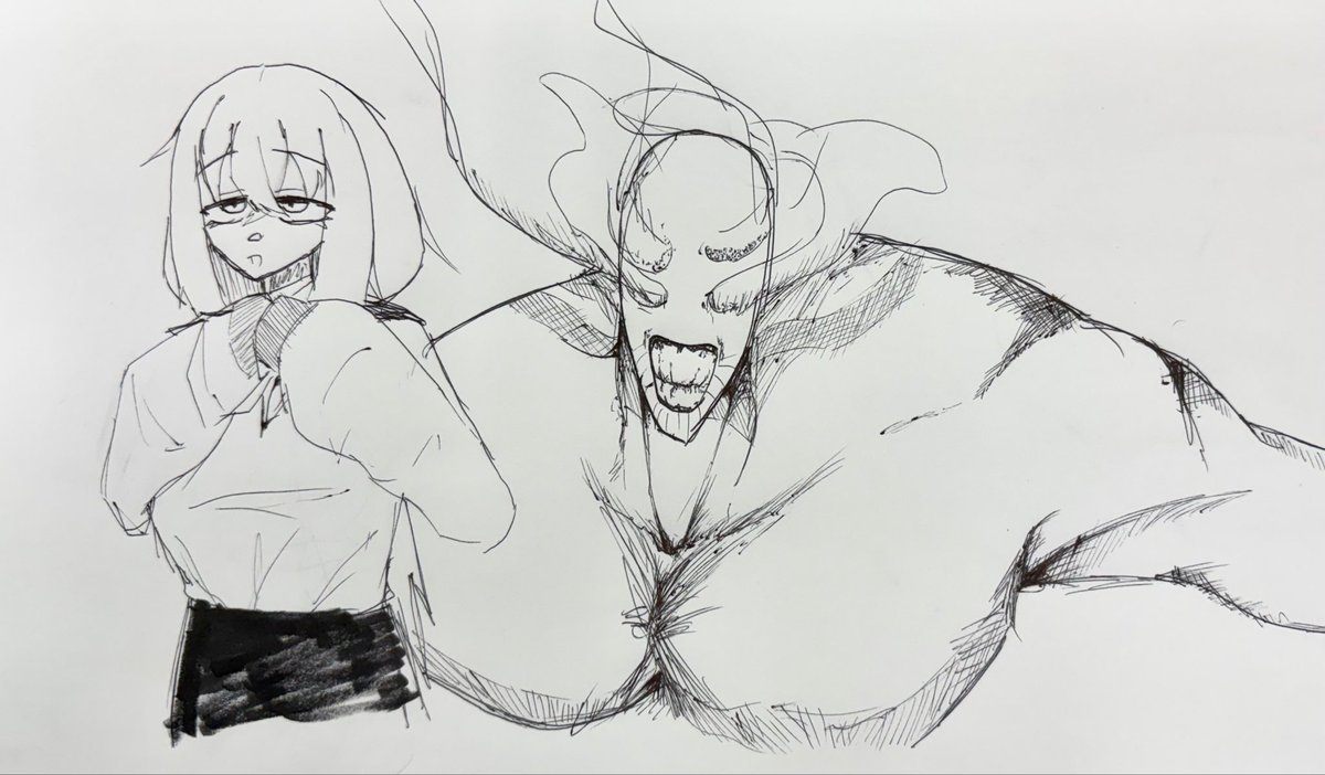 好きな物描いてたらこまちゃんが摩虎羅召喚しちゃった