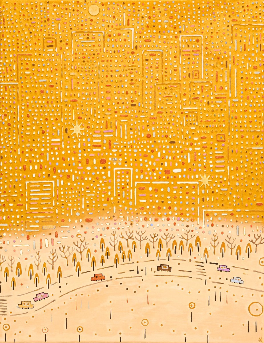 kijiyama's tweet image. 「黄金の街」

#日本画 #絵画 #painting #art #contemporaryart #modernart
#佐藤佑 #artwork #portfolio #peinture
#japaneseart #JAPAN #TOKYO #東京
#イラスト #スケッチ #デッサン
#風景 #街 #都市 #window #窓 #gold #goldencity