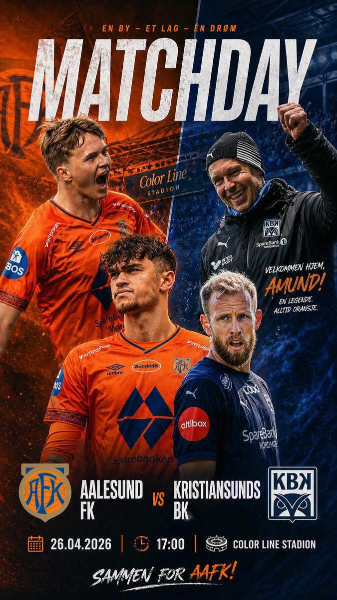 bondeNcs's tweet photo. Alt laget med KI, men LYKKE TIL IDAG @AalesundsFK 🧡🧡🧡💙💙💙 https://t.co/QDCWreaOmD