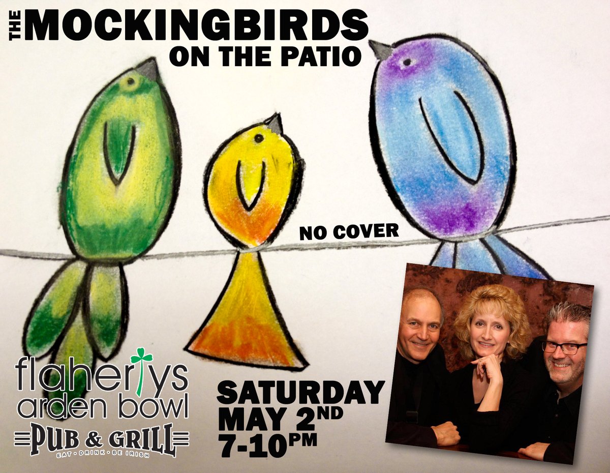 Flahertysbowl's tweet photo. Patio Music Season Kicks Off Saturday! 

Join us May 2nd, 7–10 PM for The Mockingbirds — 30+ years of tight harmonies &amp; classic rock vibes (Beatles, Elton, JT &amp; more).

Great food, drinks &amp; spring patio vibes!

See you there! https://t.co/65G9LaYPBb