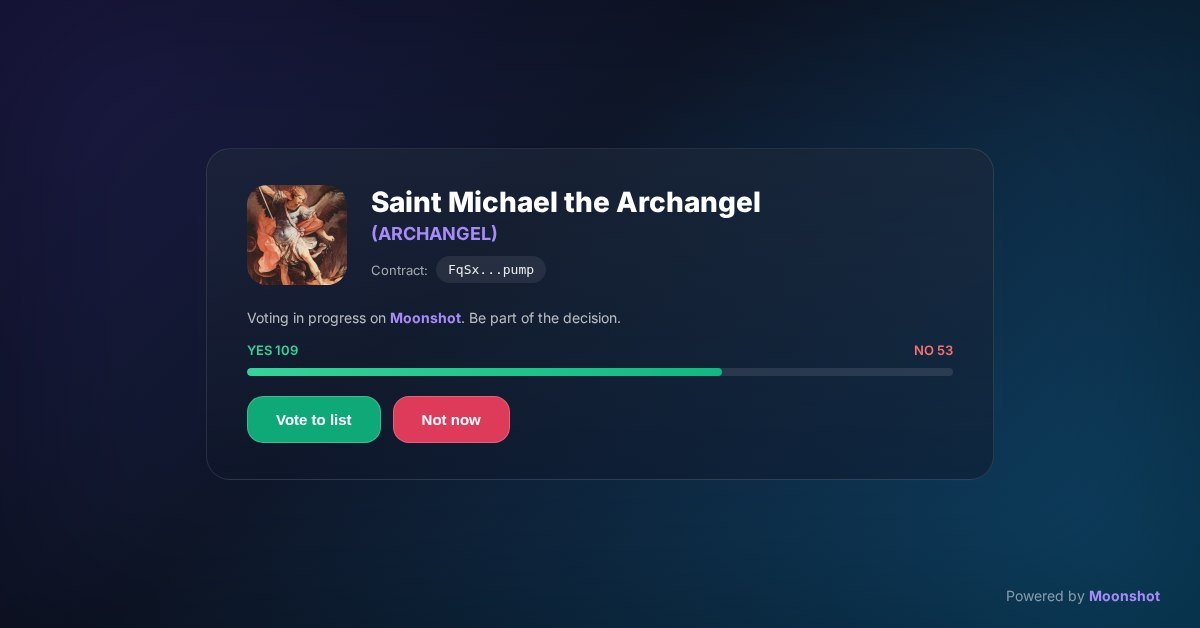Alian4949's tweet photo. $Archangel is so close to Moonshot listing — we're only a handful of votes away.
We're already at the last step with Moonshot, so now it's on the community to show up. This vote could be what pushes us over the line.

https://t.co/oLVes1FJUT https://t.co/eVmYzk58rY