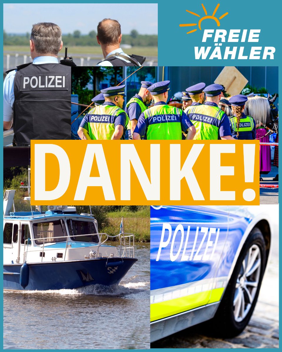 fw_bayern's tweet image. 🙏👮‍♂️👮

Wir #FREIEWÄHLER sagen #DANKE an unsere Polizei, die uns jeden Tag – selbst in herausfordernden Zeiten – verlässlich schützt!