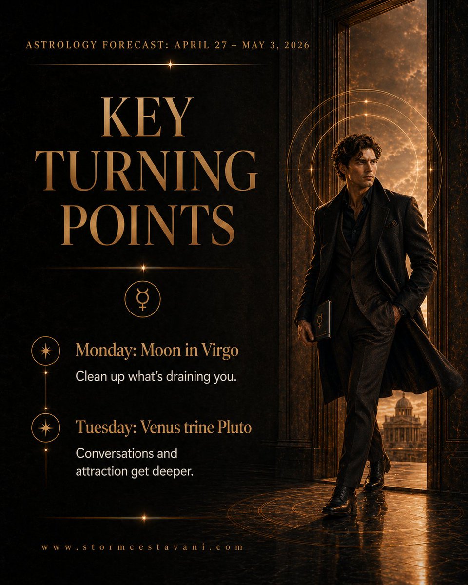 StormCestavani's tweet image. Mercury is still the VIP for April 27 through May 3, 2026, but this week the truth gets harder to avoid. The Scorpio Full Moon exposes what’s really running your life. Swipe through the slides, then tell me what you’re being asked to face.  #astrology