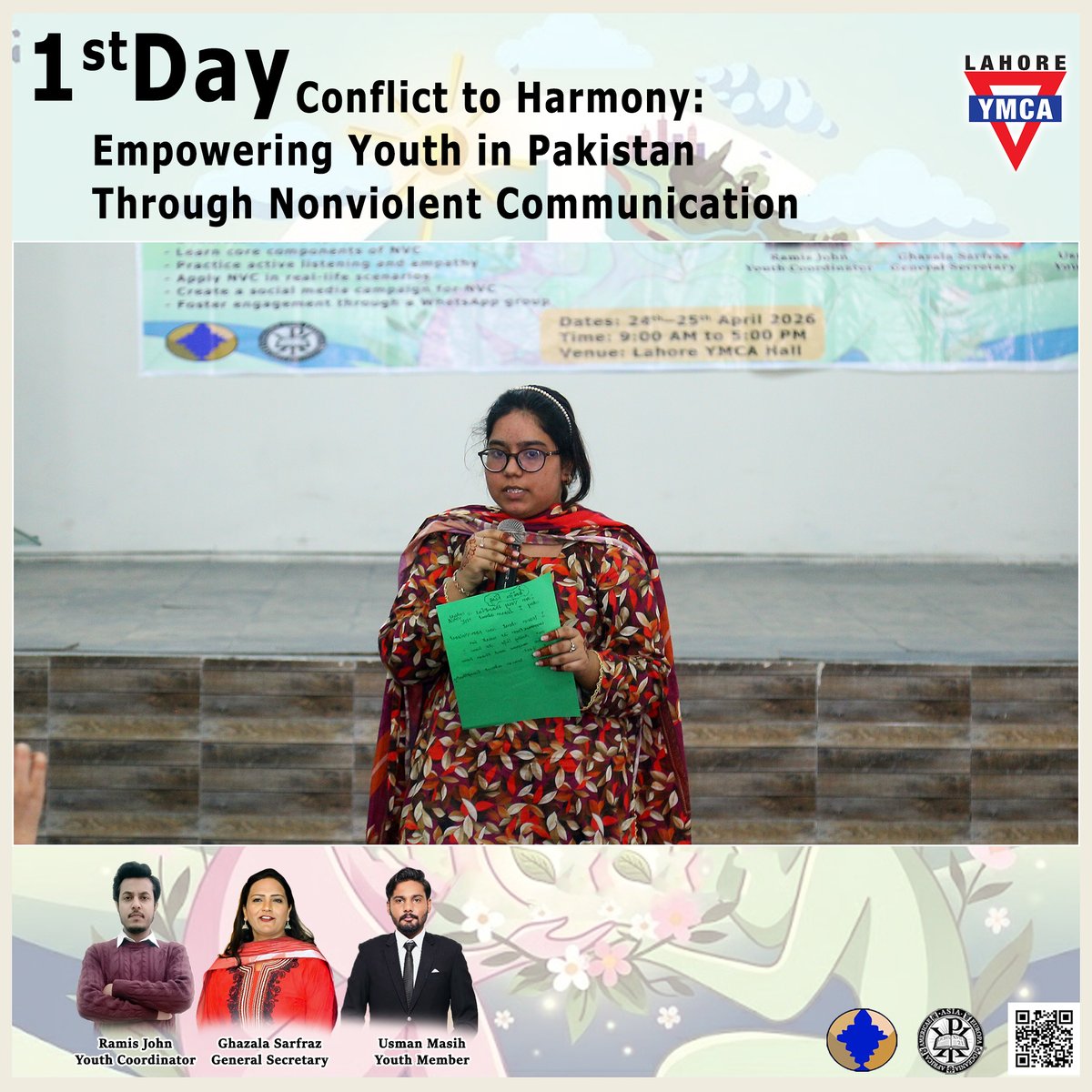 ymca_lahor59383's tweet photo. Day 1 - Workshop on Nonviolent Communication
Reflection of the participants on what did you learn today?
Participants use meta cards to write their own reflection and share it with everyone by Mr. Ramis John (Youth Coordinator)
#NonviolentCommunication #ConflictToHarmony #Peace https://t.co/Hs5z0rQJqE