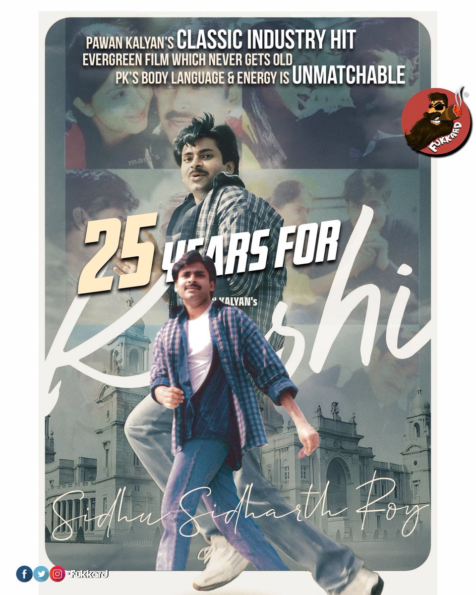 Silver Jubilee Year for #PowerStar’s Cult Classic Industry Hit #Kushi💥💥

#25YearsOfIHKushi #PawanKalyan #SJSurya #Bhoomika #ManiSharma #PCSreeRam #AMRathnam