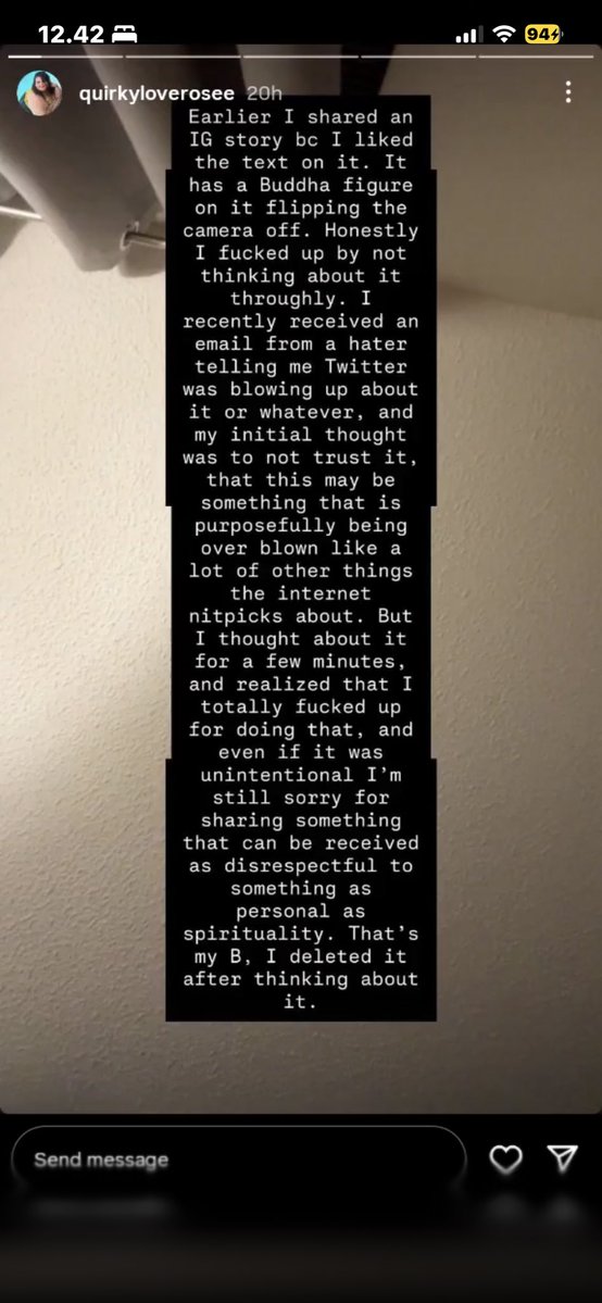 Girl - log off. No one cares &amp; this is bullshit. You’re 34, not 14. You don’t think cause you can’t.