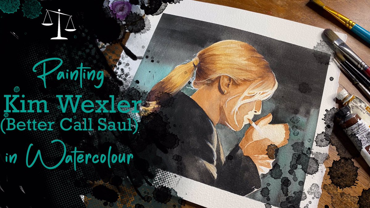 SarahMac227's tweet photo. I made a time lapse video of my painting of Kim Wexler, here it is if anyoneβs interested. π¨βΊοΈ #watercolour #timelapse #paintingtutorial #bettercallsaul #rheaseehorn πβ¨
Video: https://t.co/XORT6NStfY https://t.co/iIaCDK59fN