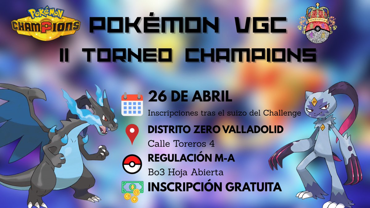 SEGUNDO TORNEO LOCAL DE POKEMON CHAMPIONS PRESENCIAL EN CYL

🟣⬇️