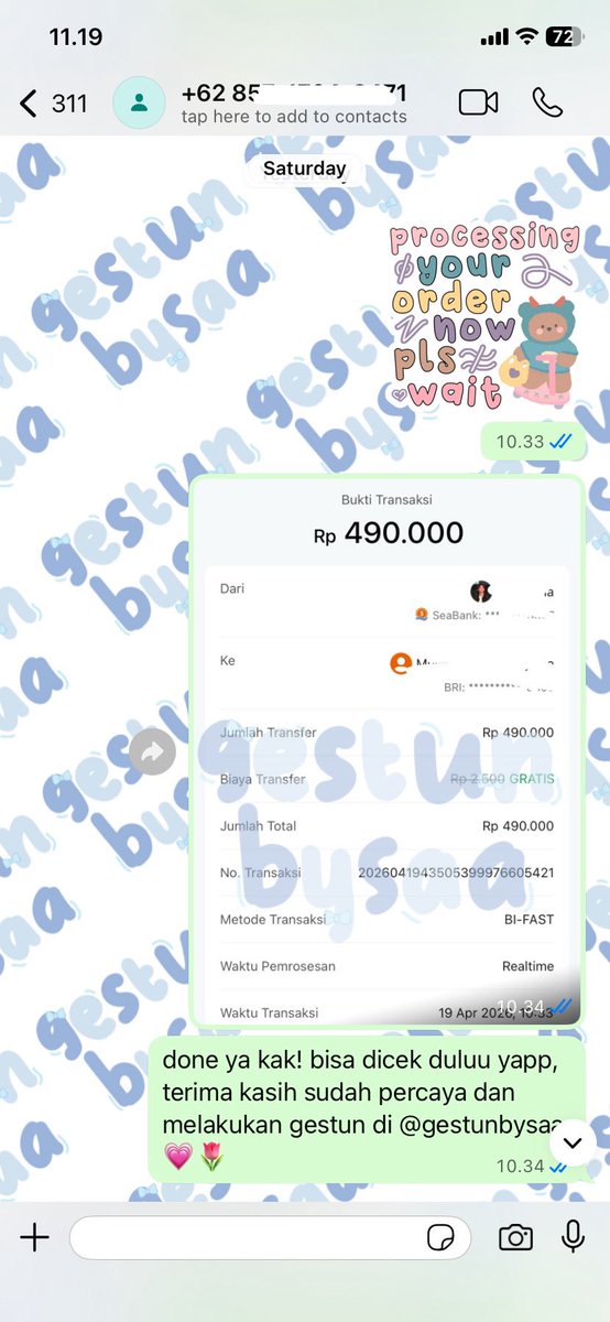 gestunbysaa's tweet photo. 1053. Gestun lazpaylater reguler to BRI
1054. Gestun lazpaylater reguler to Mandiri
1055. Gestun lazpaylater reguler to DANA
1056. Gestun lazpaylater reguler to BRI https://t.co/VtKO7V1Cty