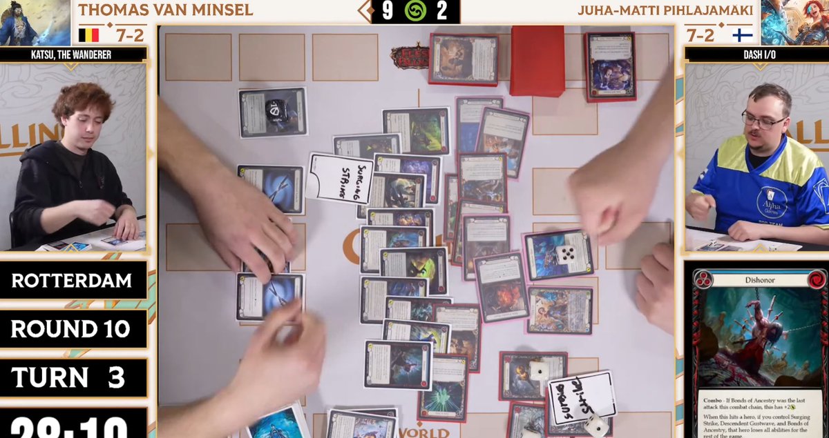 Day 2 &amp; Top 8 Calling Rotterdamが放送中！👀
カツによる9枚にも及ぶアタックアクションコンボによって、24点の防御を乗り越えてライフ20を削り切りました！
#fabtcg
youtube.com/watch?v=0w2hNH…