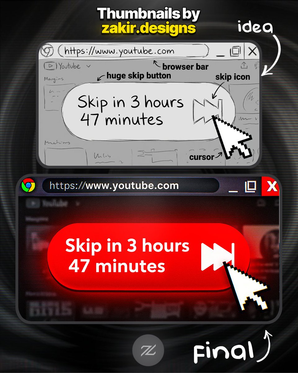 zakirrdesigns's tweet image. Make it bigger. Make it obvious.
That’s how you win attention.
.
#thumbnail #thumbnails #youtubethumbnail #thumbnailsforedits #thumbnaildesign