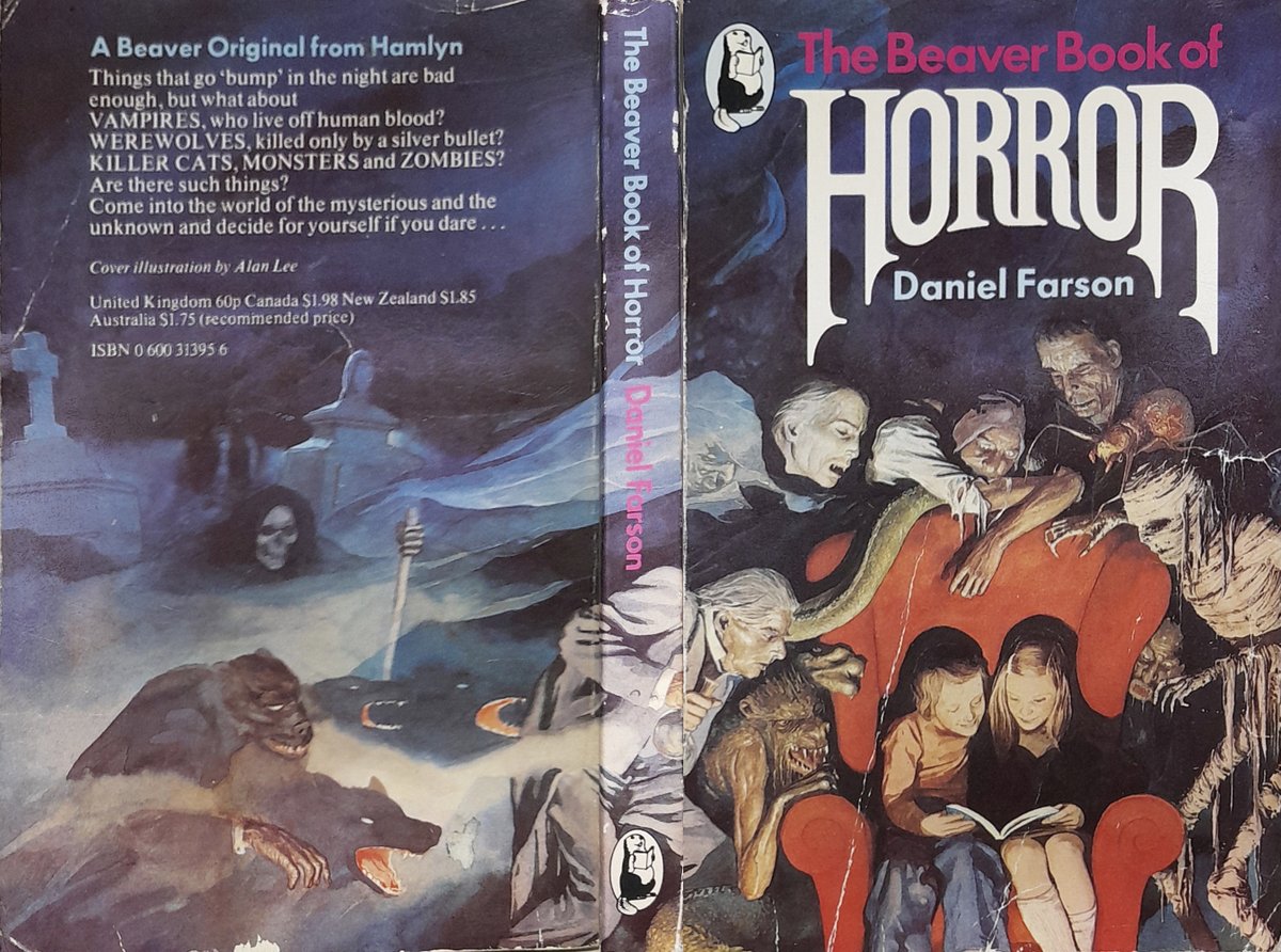HorrorPaperback's tweet image. Alan Lee's cover art for the 1977 edition of The Beaver Book of Horror by Daniel Farson.

#horror #horrorart #horrorcommunity #horrorfam