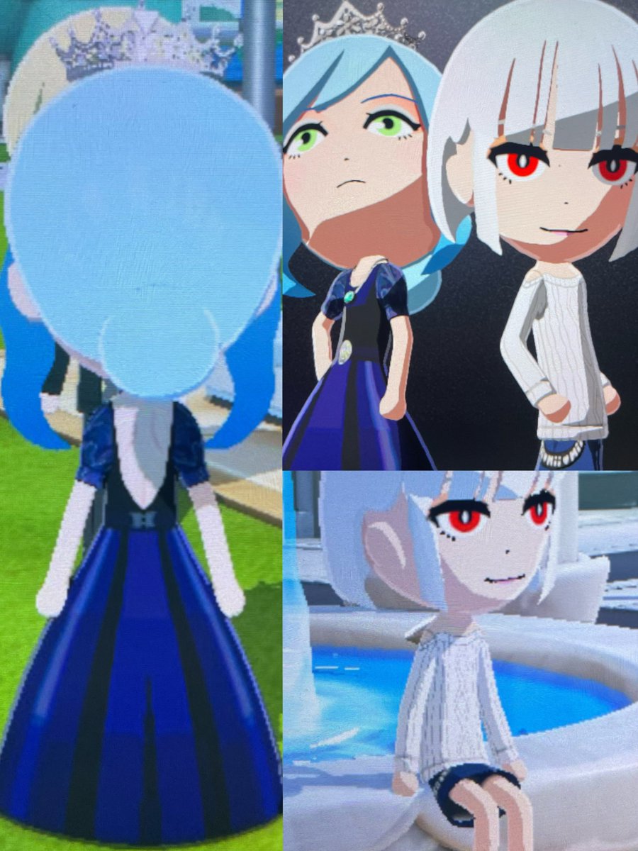 Yukinko397's tweet photo. 📝トモコレのアイテム工房で肌見せっぽい服を作る方法：
①着せたいMiiの顔スタンプから肌の色をスポイト
②好きに穴開けて肌を描く
試しにオフショルニットと背中開きドレス作ってみたけど他にも色々いけそう

問題はスポイトの段階で一時的に服がシュールな代物になること　#トモコレ https://t.co/Glhcw5Nx30