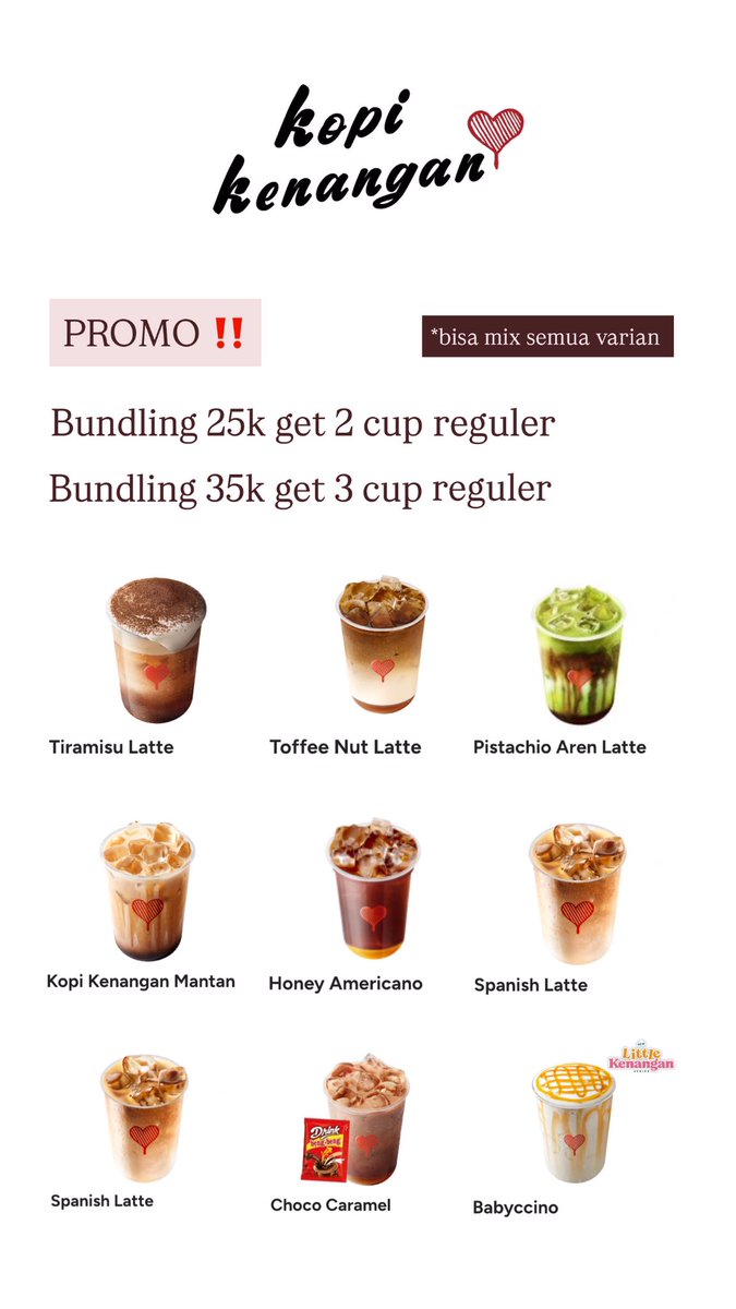 jasdorbyana's tweet image. PROMO BUNDLING TERBARUU, yuk ngopi di jamin lebih murahh
#zonauangㅤ #jasdor #kopken #zonajajan 

🖇️ bisa dine in &amp;amp; take away
🖇 all outlet kopken

fastresp: wa.me/6282123673607
saluran: whatsapp.com/channel/0029Vb…