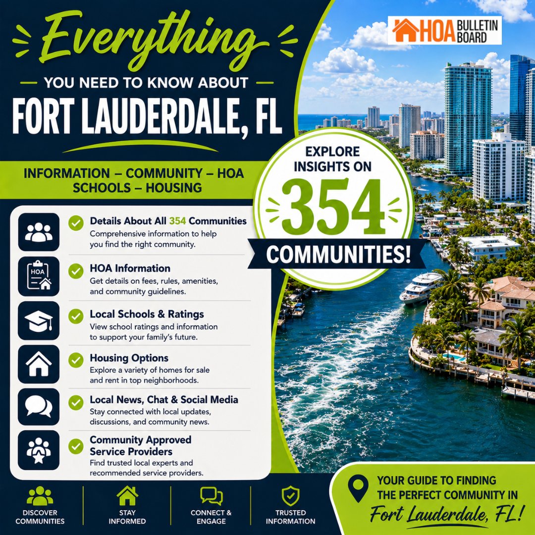 hoabulletin's tweet image. Searching for a community that offers more than just a home? 🏡

Welcome to Fort Lauderdale 354 Communities—where waterfront living meets vibrant city energy. 🌴✨

Explore more: hoabulletinboard.com/city/fort-laud…

#FortLauderdale #FortLauderdaleFL #FloridaLiving #WaterfrontLiving
