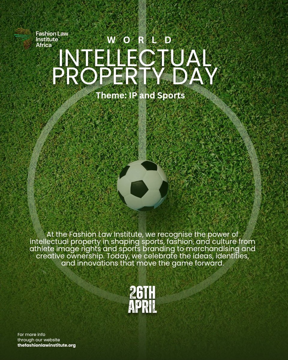 World IP Day

This World Intellectual Property Day, we spotlight the power of IP in shaping industries and unlocking value across Africa. In line with this year’s theme, we recognize how intellectual property fuels growth in sports.

#worldipday #ip #fashionlawinstituteafrica