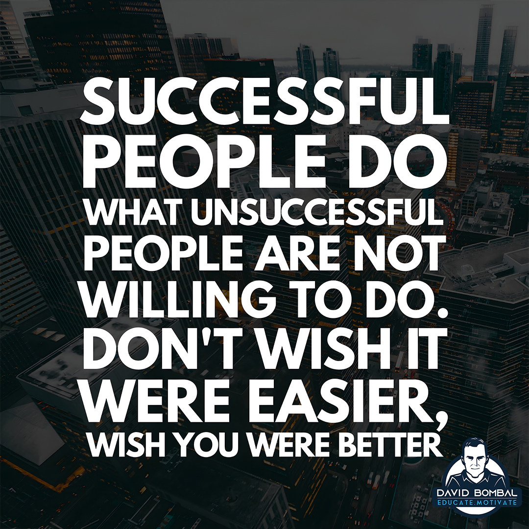 davidbombal's tweet image. Successful people do what unsuccessful people are not willing to do. Don't wish it were easier, wish you were better.

#DailyMotivation #inspiration #motivation #bestadvice #lifelessons #changeyourmindset