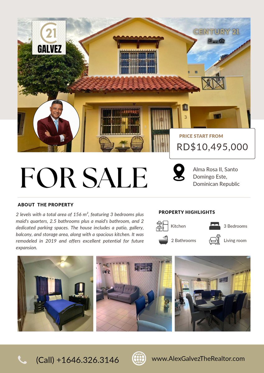 🏡✨ 
🔥 Luxury 2-Story Family Home for Sale in Santo Domingo Este 
🏡 
📐 Total Area: 156 m²
💰 Price Starting From: RD$10,495,000

📞 Call Now: +1 646-326-3146
.
.
#DominicanRepublicRealEstate 🇩🇴 #SantoDomingoHomes #LuxuryLiving ✨ #HouseForSale