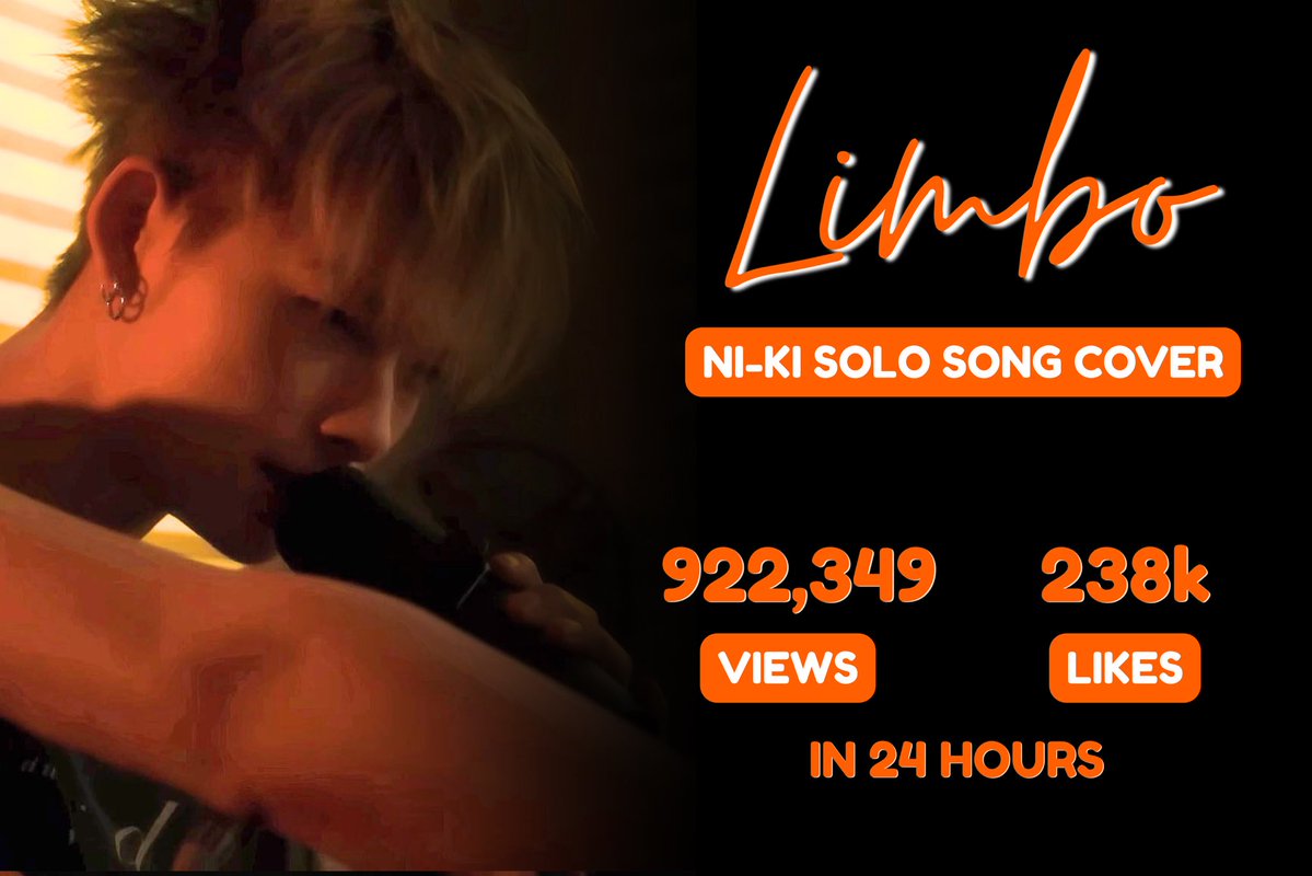 NI-KI SONG COVER — LIMBO BY KESHI achieved 922,349 views and 238k likes in 24 hours!

Thank you to everyone who helped achieve this feat 🧡 Let's not stop here and continue to work hard for Ni-ki for giving this precious gift to us!

 #NI_KI #니키 #ニキ