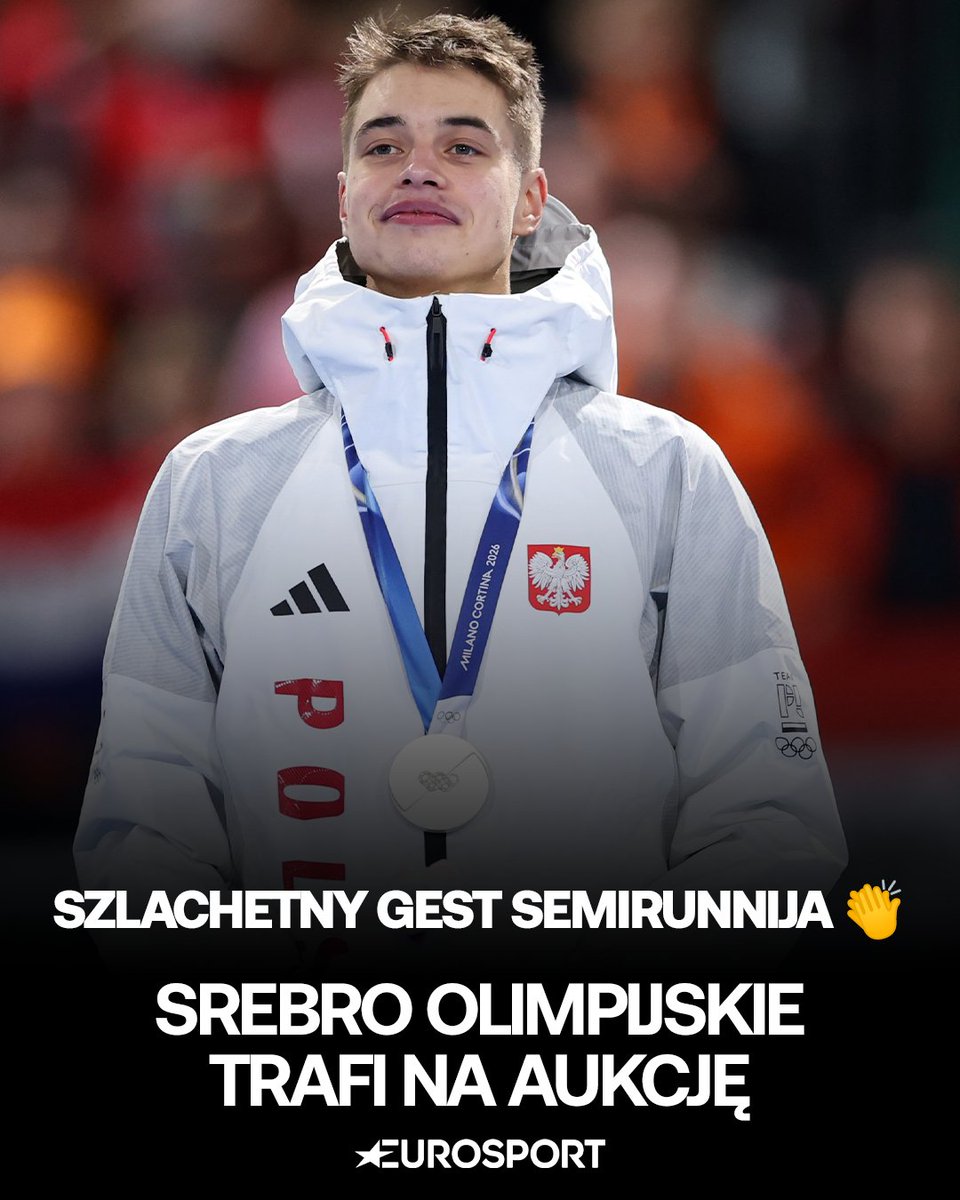 Eurosport_PL's tweet photo. 💬 "Dostałem w życiu wiele pomocy od Polaków i poczułem, że czas się odwdzięczyć"

Medal z #MilanoCortina2026 jest już u Łatwoganga i pójdzie pod młotek na rzecz fundacji Cancer Fighters 🥈 

Władek został też - a jakże - ogolony na zapałkę 🧑‍🦲 https://t.co/GgPOUyxMIv