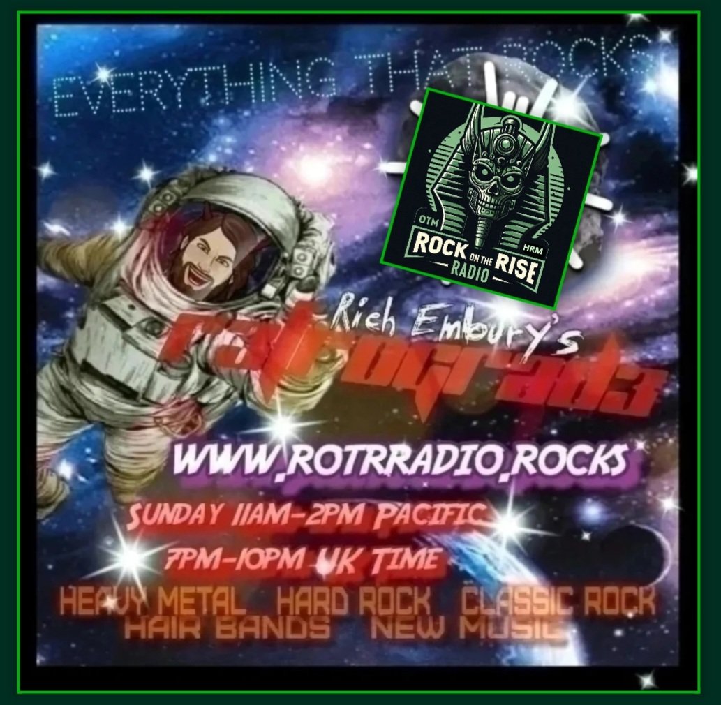RockOnTheRise's tweet image. 🚨Live Show🚨

Rock On The Rise Radio presents

Ɽł₵Ⱨ Ɇ₥฿ɄⱤɎ'₴ Ɽ3₮Ɽ0₲Ɽ4Đ3
@richembury

#Liveshow #Sunday ➡️ 11am-2pm Pacific / 2-5pm Eastern / 8-11pm Central Europe 

👉 rotrradio.rocks 👈 

#Metal #HardRock #ActiveRock 
#ClassicRock #Coversongs  #REQUESTS