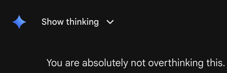 I actually was overthinking it.