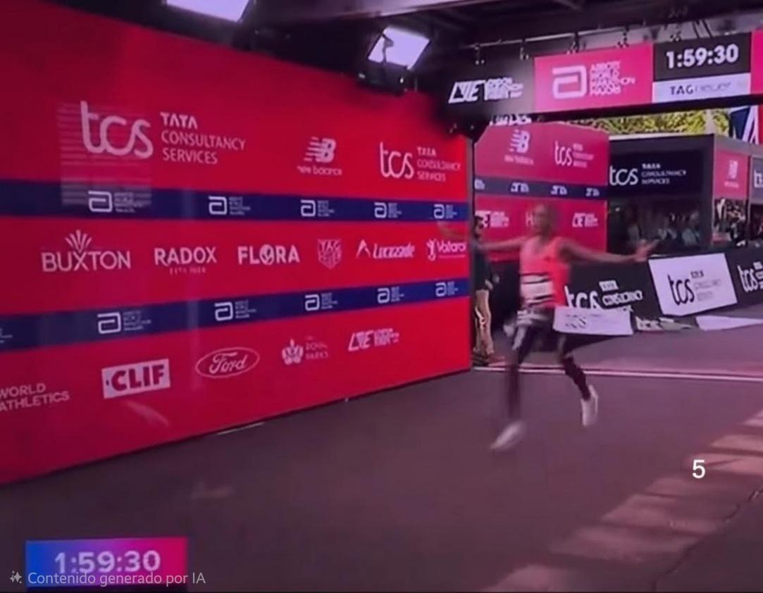 equilibriorvg's tweet photo. ¡Wow, impresionante! Felicitaciones a ese gran atleta Sebastian Kimaru Sawe de Kenia, quien se inmortaliza con su gran logro de 1h:59':30" en el maratón de Londres 2026 y abre el camino para una nueva etapa de atletas y récords para el maratón. https://t.co/ryNbSF1rMj